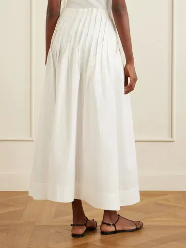 RÓHE Pleated Cotton-poplin Maxi Skirt | Thumbnail 4 RÓHE Pleated Cotton-poplin Maxi Skirt | Thumbnail 4