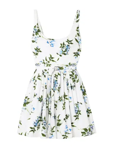 Emilia Wickstead Eglantine Belted Gathered Floral-print Cotton-poplin Mini Dress | Thumbnail 1