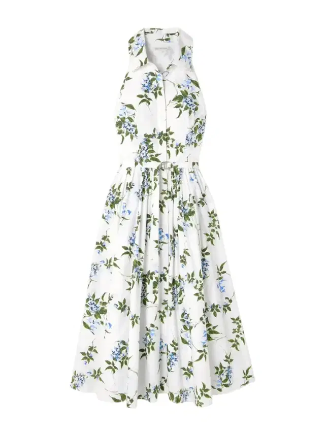 Emilia Wickstead Norika Belted Floral-print Cotton-poplin Midi Shirt Dress