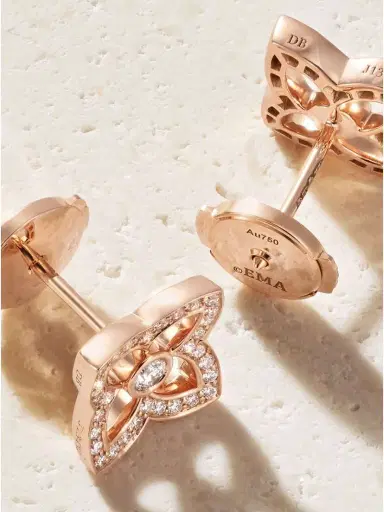 De Beers London Lotus By De Beers 18-karat Rose Gold Diamond Earrings | Thumbnail 3