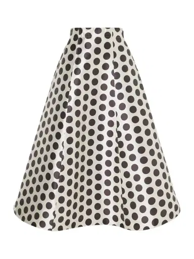 DESTREE India Paneled Polka-dot Satin Midi Skirt | Thumbnail 1