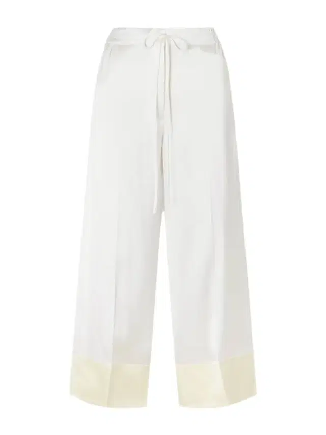 Drawstring Wide-leg Satin Pants
