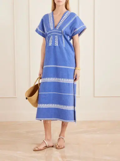 Lemlem Gasira Embroidered Cotton Midi Dress | Thumbnail 2 Lemlem Gasira Embroidered Cotton Midi Dress | Thumbnail 2