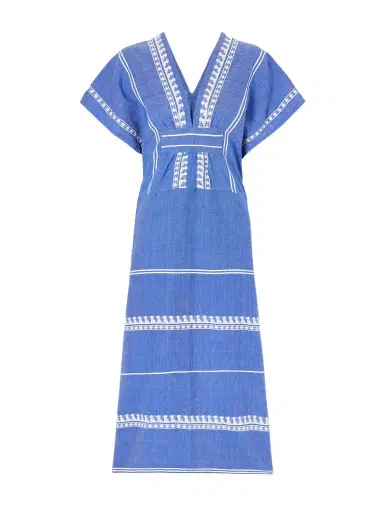 Lemlem Gasira Embroidered Cotton Midi Dress | Thumbnail 1 Lemlem Gasira Embroidered Cotton Midi Dress | Thumbnail 1
