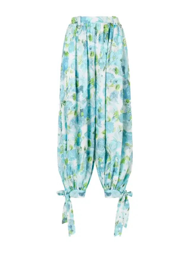 Chloé Floral-print Silk-jacquard Balloon Pants