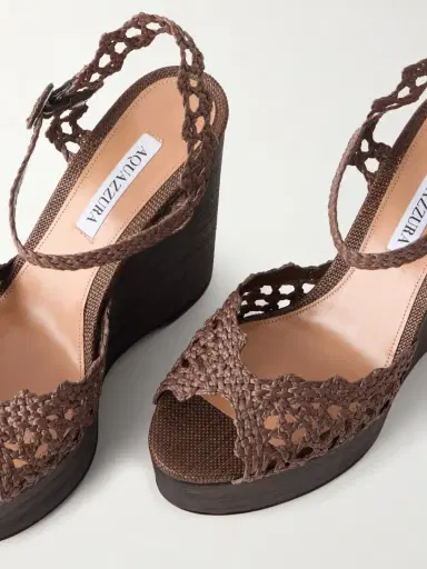 Aquazzura Bossa Nova 130 Crocheted Raffia Platform Sandals | Thumbnail 5 Aquazzura Bossa Nova 130 Crocheted Raffia Platform Sandals | Thumbnail 5