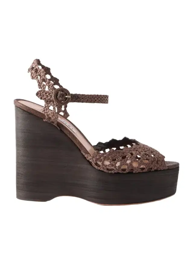 Aquazzura Bossa Nova 130 Crocheted Raffia Platform Sandals