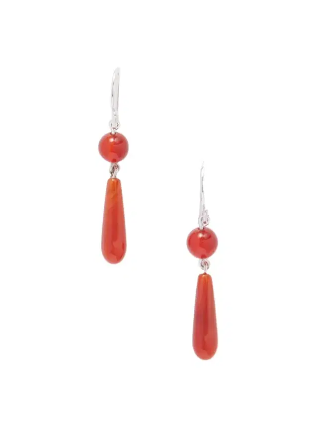 Sophie Buhai Tiny Isadore Silver And Carnelian Earrings