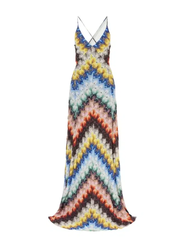 Missoni Striped Metallic Crochet-knit Maxi Dress