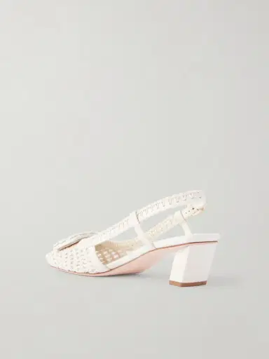 Roger Vivier Belle Vivier 45 Leather-trimmed Crochet Pumps | Thumbnail 3 Roger Vivier Belle Vivier 45 Leather-trimmed Crochet Pumps | Thumbnail 3