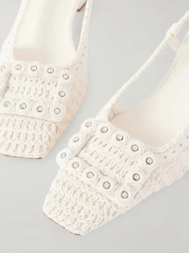 Roger Vivier Belle Vivier 45 Leather-trimmed Crochet Pumps | Thumbnail 5 Roger Vivier Belle Vivier 45 Leather-trimmed Crochet Pumps | Thumbnail 5