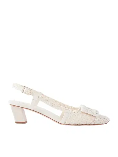 Roger Vivier Belle Vivier 45 Leather-trimmed Crochet Pumps | Thumbnail 1 Roger Vivier Belle Vivier 45 Leather-trimmed Crochet Pumps | Thumbnail 1