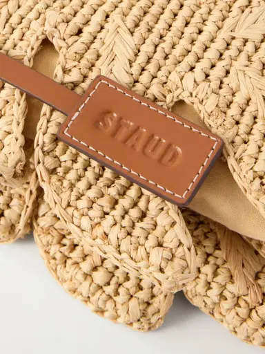 Staud Palm Leather-trimmed Raffia Tote | Thumbnail 5