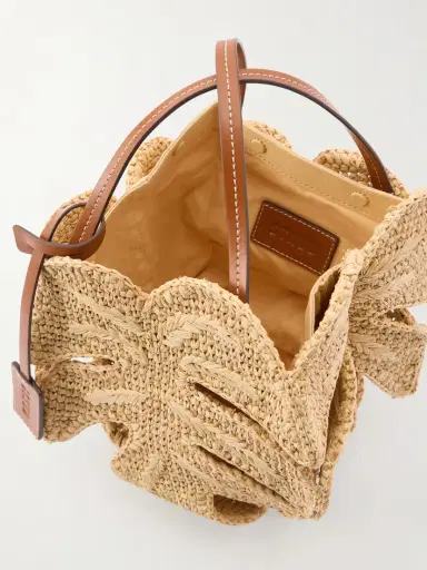 Staud Palm Leather-trimmed Raffia Tote | Thumbnail 6