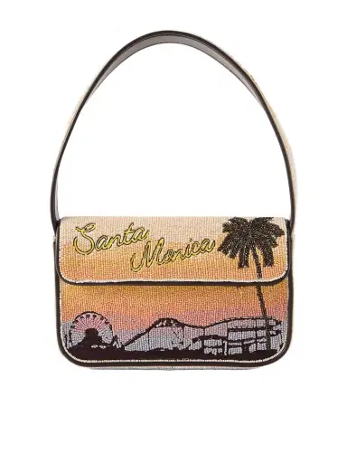 Staud Tommy Beaded Embroidered Satin Shoulder Bag | Thumbnail 1
