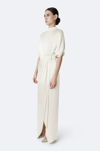 Lapointe Satin Wrap Maxi Skirt | Thumbnail 3