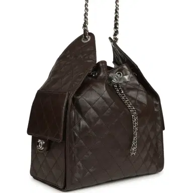 Chanel Chanel Medium 25 Hobo Bag Dark Brown Shiny Aged Calfskin Silver Hardware | Thumbnail 2