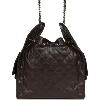 Chanel Chanel Medium 25 Hobo Bag Dark Brown Shiny Aged Calfskin Silver Hardware | Thumbnail 4