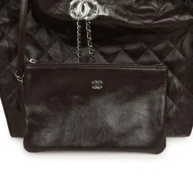Chanel Chanel Medium 25 Hobo Bag Dark Brown Shiny Aged Calfskin Silver Hardware | Thumbnail 8
