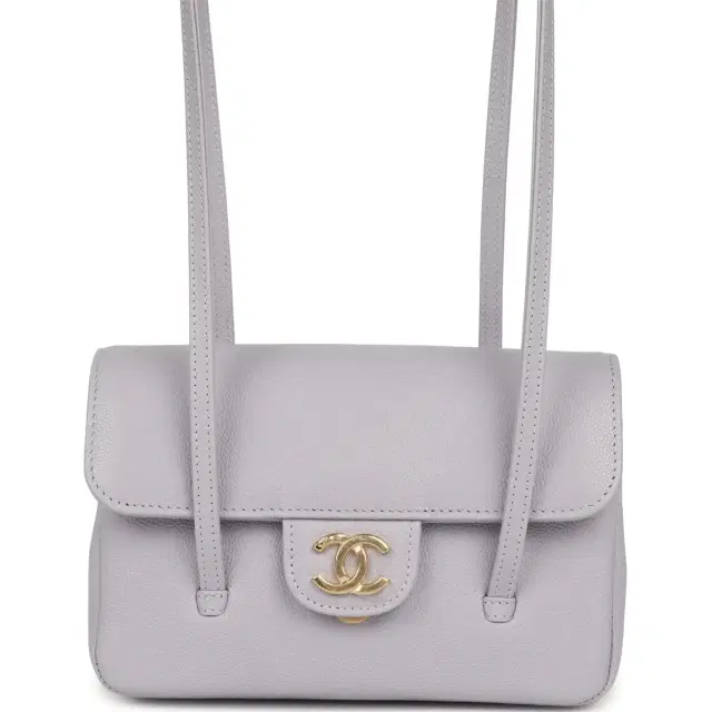 Chanel Chanel Mini Preppy Coco Clutch with Straps Light Purple Shiny Caviar Brushed Gold Hardware