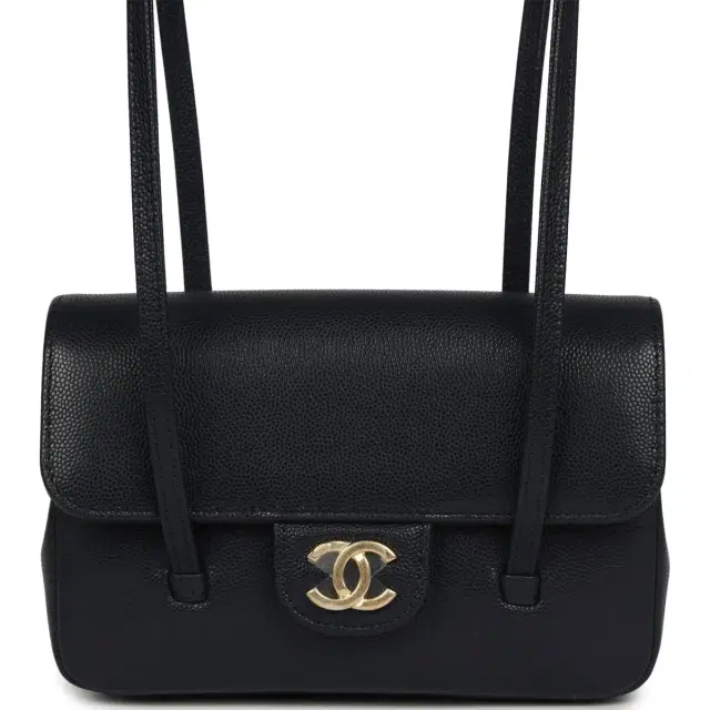 Chanel Chanel Mini Preppy Coco Clutch with Straps Navy Blue Shiny Caviar Brushed Gold Hardware