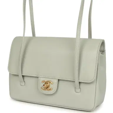 Chanel Chanel Small Preppy Coco Flap Bag Light Green Shiny Caviar Brushed Gold Hardware | Thumbnail 5 Chanel Chanel Small Preppy Coco Flap Bag Light Green Shiny Caviar Brushed Gold Hardware | Thumbnail 5