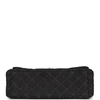 Chanel Chanel XXL Classic Single Travel Flap Bag Dark Blue Denim Brushed Gold Hardware | Thumbnail 6 Chanel Chanel XXL Classic Single Travel Flap Bag Dark Blue Denim Brushed Gold Hardware | Thumbnail 6
