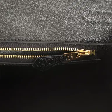HERMÈS Hermes Birkin 25 Black Shiny Niloticus Crocodile Gold Hardware | Thumbnail 9