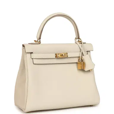 HERMÈS Hermes Kelly Retourne 25 Craie Togo Gold Hardware | Thumbnail 2