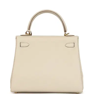 HERMÈS Hermes Kelly Retourne 25 Craie Togo Gold Hardware | Thumbnail 4