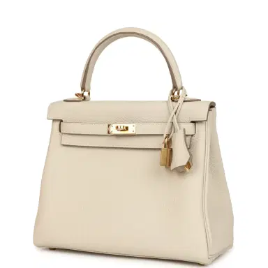 HERMÈS Hermes Kelly Retourne 25 Craie Togo Gold Hardware | Thumbnail 5