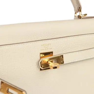 HERMÈS Hermes Kelly Retourne 25 Craie Togo Gold Hardware | Thumbnail 7