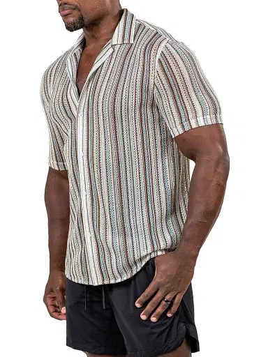 Maceoo Men's Shirt Knitted Marthyr Shirt - Brown Beige - Size XL | Thumbnail 6
