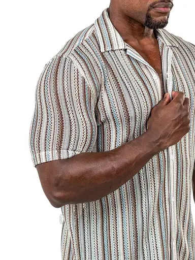 Maceoo Men's Shirt Knitted Marthyr Shirt - Brown Beige - Size XL | Thumbnail 9