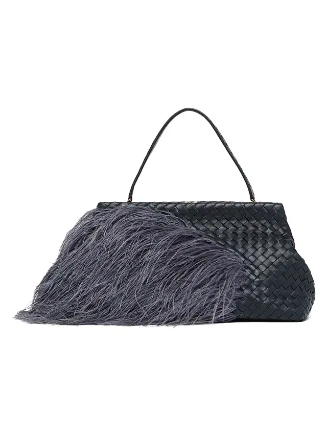 Women's The 1998 Ostritch Feathers Shoulder Bag - Midnight Brass