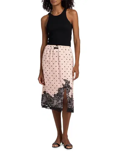 Marc Jacobs Women's Trompe L'Oeil Polka Dot Midi-Skirt - Blush Multi | Thumbnail 2
