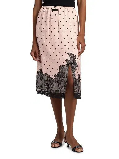 Marc Jacobs Women's Trompe L'Oeil Polka Dot Midi-Skirt - Blush Multi | Thumbnail 3