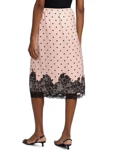 Marc Jacobs Women's Trompe L'Oeil Polka Dot Midi-Skirt - Blush Multi | Thumbnail 5