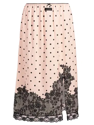 Marc Jacobs Women's Trompe L'Oeil Polka Dot Midi-Skirt - Blush Multi | Thumbnail 1