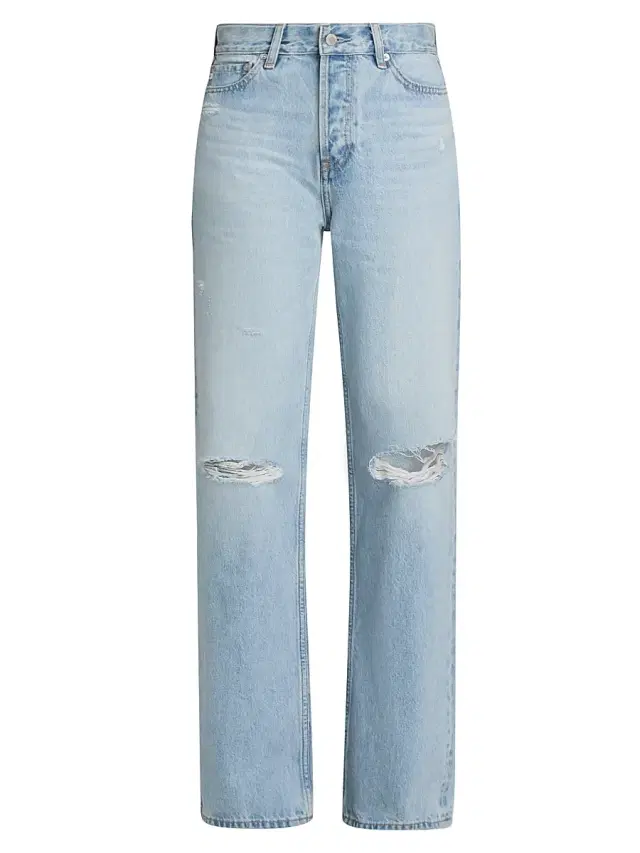 AG Jeans Women's Billie Distressed Straight-Leg Jeans - Soft Focus Destructed