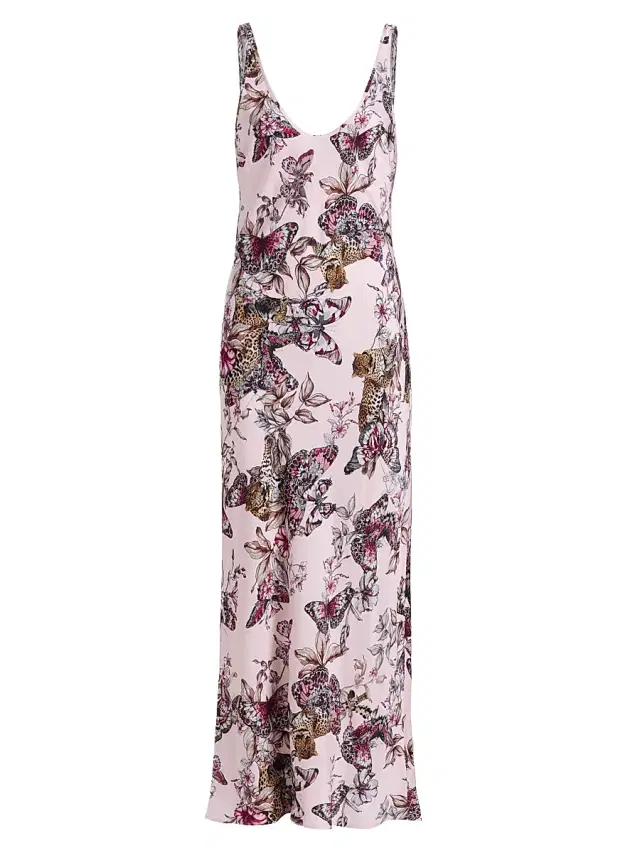 L'AGENCE Women's Akiya Floral Tank Maxi Dress - Light Nectar Pink Butterfly