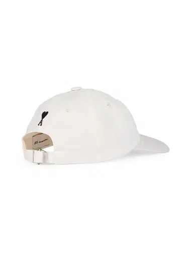 AMI PARIS Men's Friend Cotton Baseball Cap - Blanc Creme | Thumbnail 3