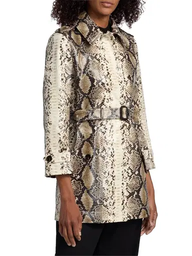 Burberry Women's Stonehaven Python-Print Belted Trench Coat | Thumbnail 4 Burberry Women's Stonehaven Python-Print Belted Trench Coat | Thumbnail 4