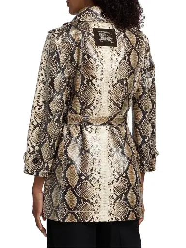 Burberry Women's Stonehaven Python-Print Belted Trench Coat | Thumbnail 5 Burberry Women's Stonehaven Python-Print Belted Trench Coat | Thumbnail 5