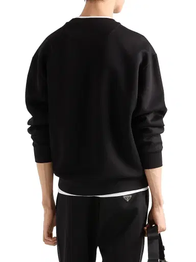 Prada Men's Technical Cotton Sweatshirt - Black | Thumbnail 3
