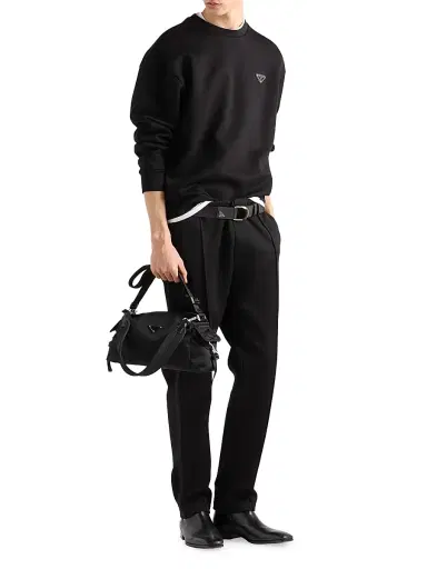 Prada Men's Technical Cotton Sweatshirt - Black | Thumbnail 5