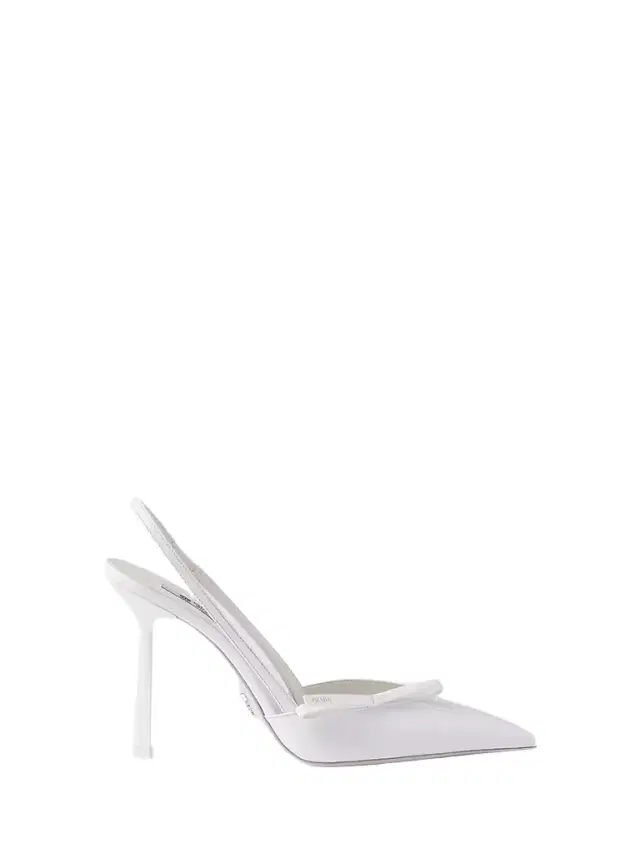 Women's Patent Leather Slingback Pumps - White
