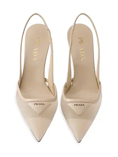 Prada Women's Mesh Fabric Slingback Pumps - Beige Khaki | Thumbnail 4 Prada Women's Mesh Fabric Slingback Pumps - Beige Khaki | Thumbnail 4