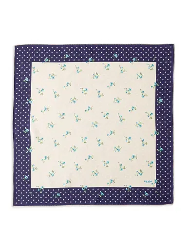 Prada Women's Printed Silk Twill Scarf - Beige Multi | Thumbnail 2 Prada Women's Printed Silk Twill Scarf - Beige Multi | Thumbnail 2