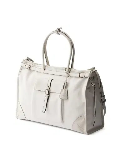 Prada Men's Bonnie Denim and Leather Tote Bag | Thumbnail 4 Prada Men's Bonnie Denim and Leather Tote Bag | Thumbnail 4